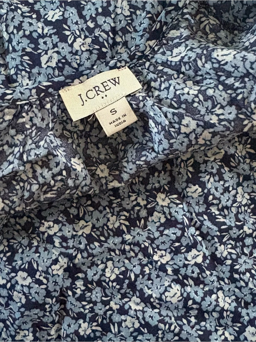 J. Crew Blue Floral V-Neck Long Sleeve Blouse JCREW 100% cotton blue floral top